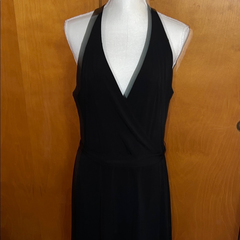 Calvin Klein Black Plunging Neckline Dress